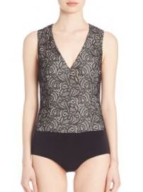 Alice   Olivia - Zooey Seamed Sleeveless Bodysuit at Saks Off 5th